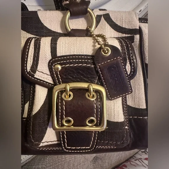 Auth Coach Vintage 65th Anniversary Legacy Mandy Brown and Cream Sign. Satchel! - Picture 3 of 10